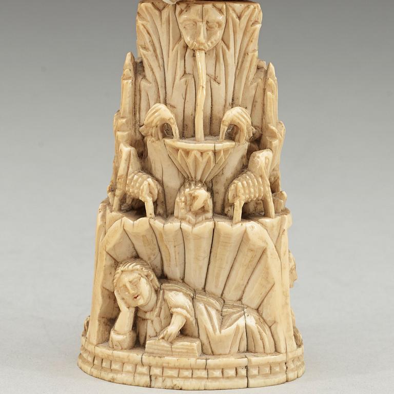 A carved ivory figure of Christ the Good Shepherd, 18th Century or older, Goan.