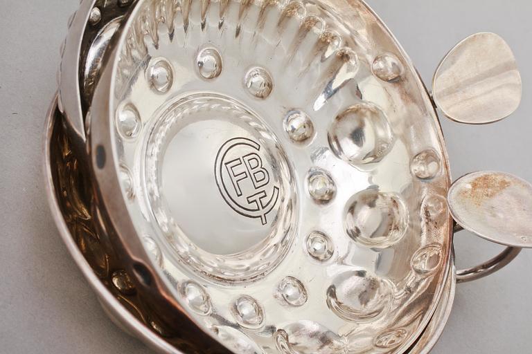 VINPROVARKOPPAR, silver, delvis Frankrike, 1900-tal. Vikt 220 g.