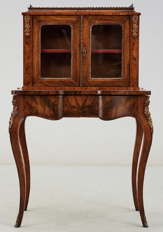 BORD med VITRIN, rokokostil, 1800-tal.