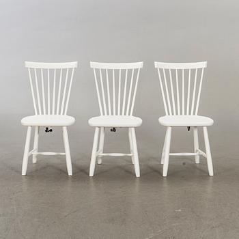 Six white 'Lilla Åland' chairs by Carl Malmsten, Stolab Sweden.