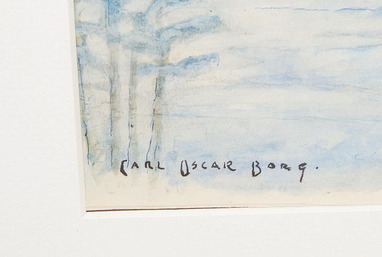 CARL OSCAR BORG, akvarell, signerad.