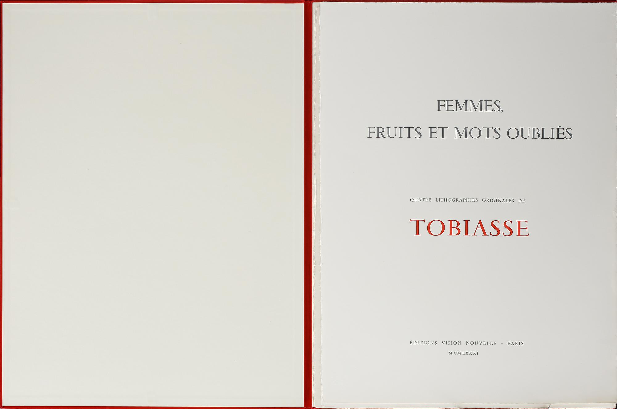 THEO TOBIASSE, mapp med 4 litografier, "Femmes, fruits et mots oubliés, sign o numr 15/250. 1981.