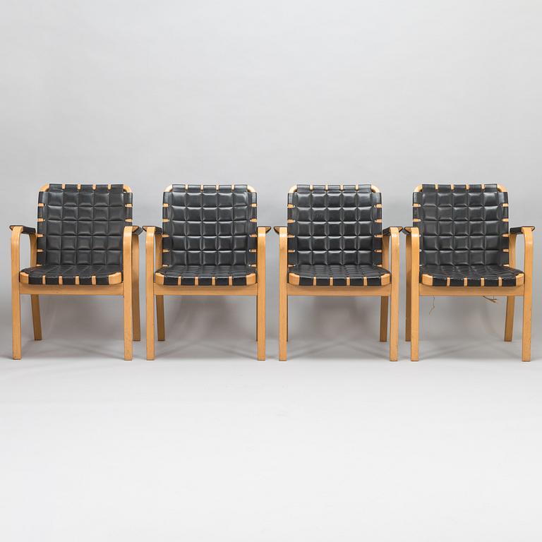 ALVAR AALTO, nojatuoleja, 4 kpl, malli 45, Artek 1900-luvun loppu.