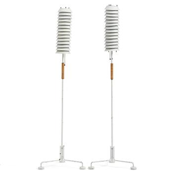 341. Ilmari Tapiovaara, a pair of "Maija Mehiläinen"/"Maija the Bee" floor lamps, Hienoteräs, Finland, 1950s.