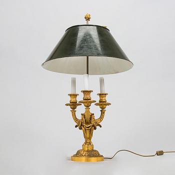 A Louis XVI style bouillotte table lamp, France early 20th century.