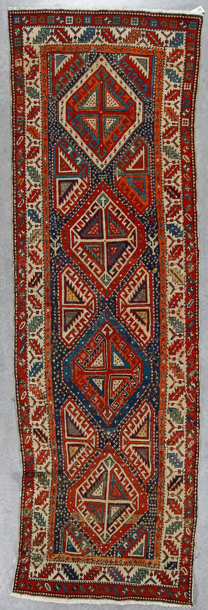 GALLERIMATTA, antik/semiantik Kashgai, ca 317x95 cm.