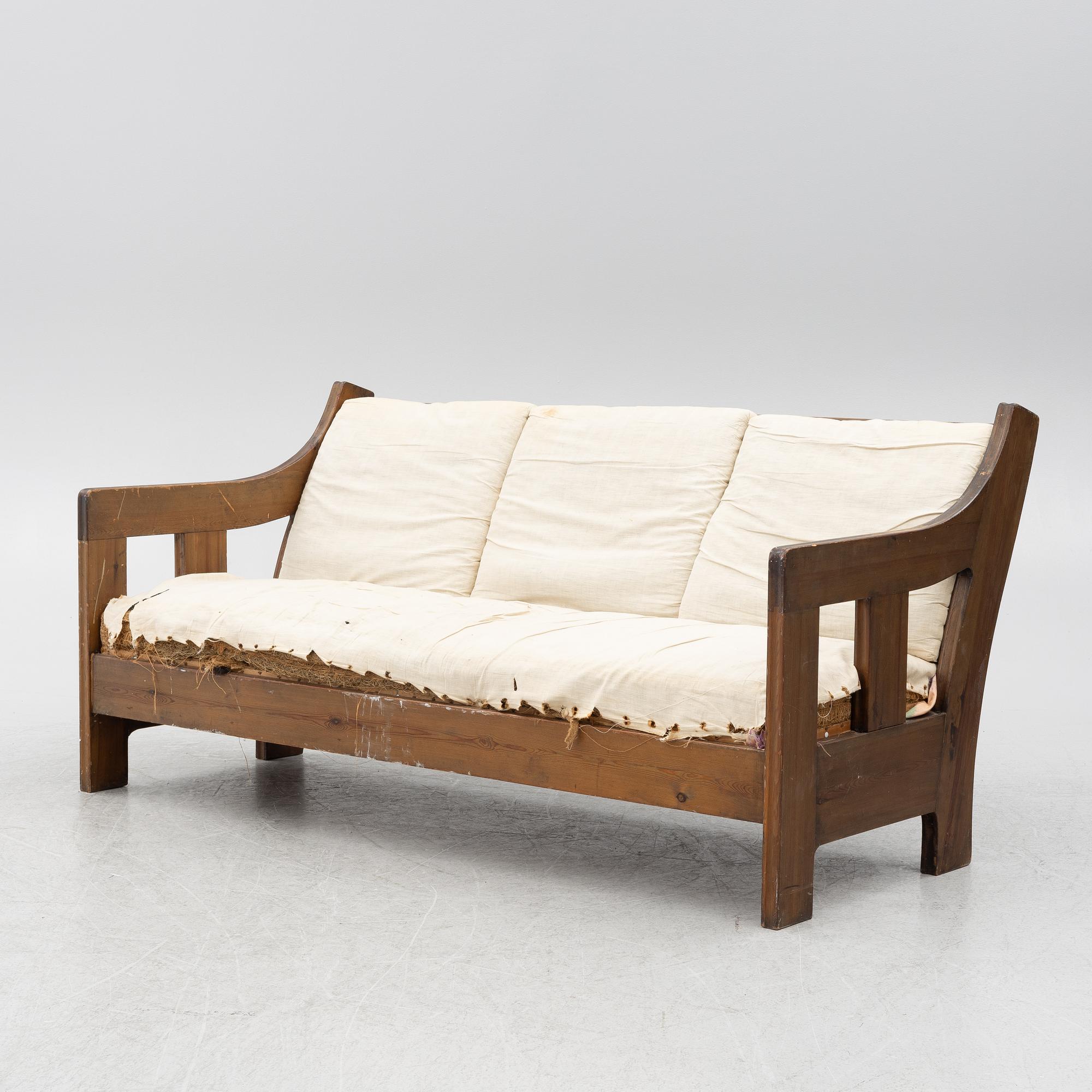 Carl Westman, a stained pine sofa, Sweden ca 1910.