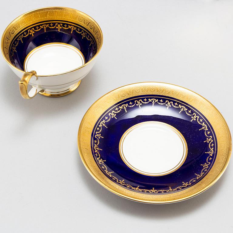 a 49 part bone porcelain service, 'Cobalt' Anslev England.