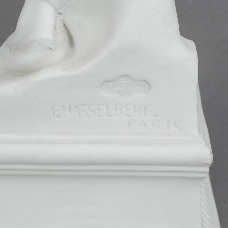SKULPTUR, parian, efter Per Hasselberg, Gustavsberg.
