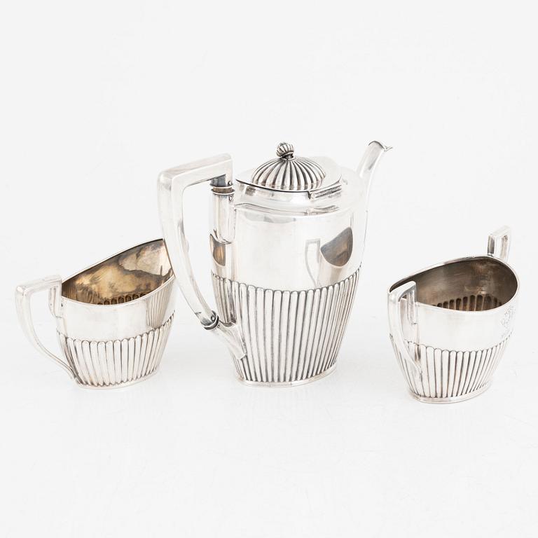 A 3-piece Swedish silver coffee service, mark of CG Hallberg, Stockholm 1918.