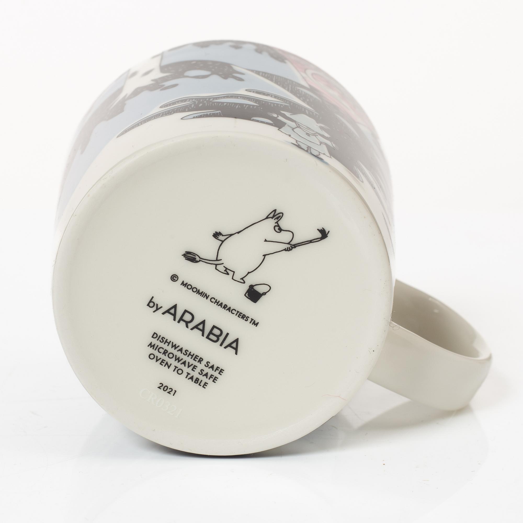 Arabia, Moomin mugs, plates and a jug, 7 pieces, porcelain, Finland.