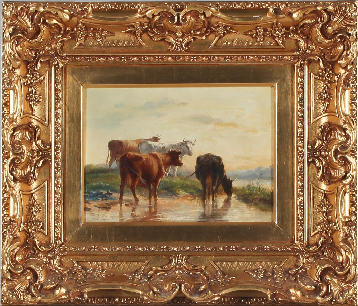 OKÄND KONSTNÄR, olja på duk, otydligt signerad, 1800-tal.