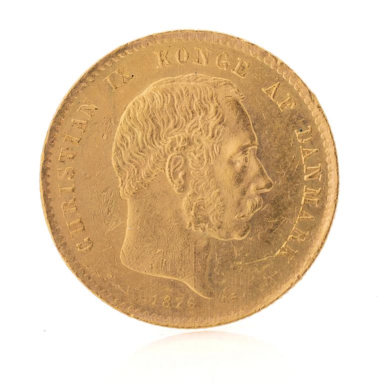 Gold coin Denmark, Christian IX 20 crowns, 1876.