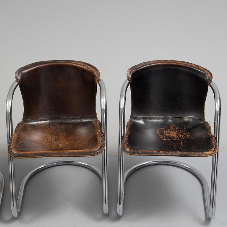 Four 1970s  'Cidue' chairs by Willy Rizzo, Italy.