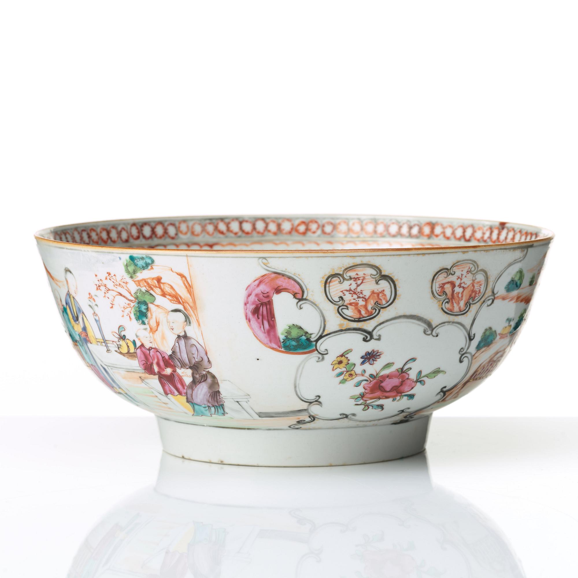 BÅLSKÅL, kompaniporslin. Qingdynastin, Qianlong (1736-95).