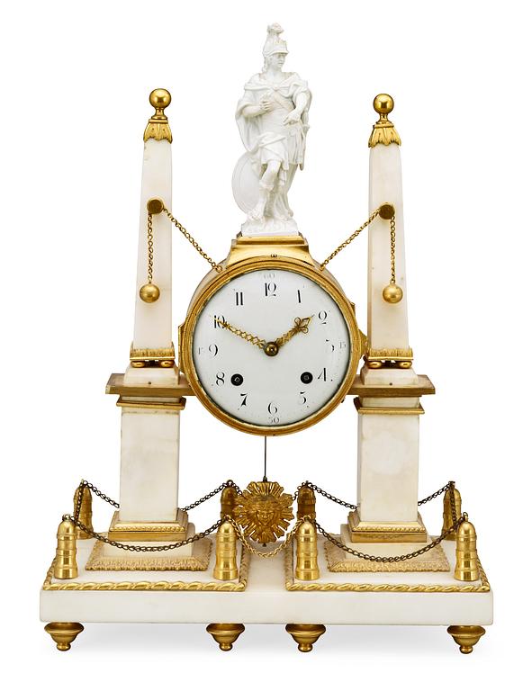 A Louis XVI late 18th century mantel clock.