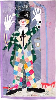Max Goldstein (Mago) · MAX GOLDSTEIN (MAGO), väggbonad/textil/collage, "Gungorna och karusellen",