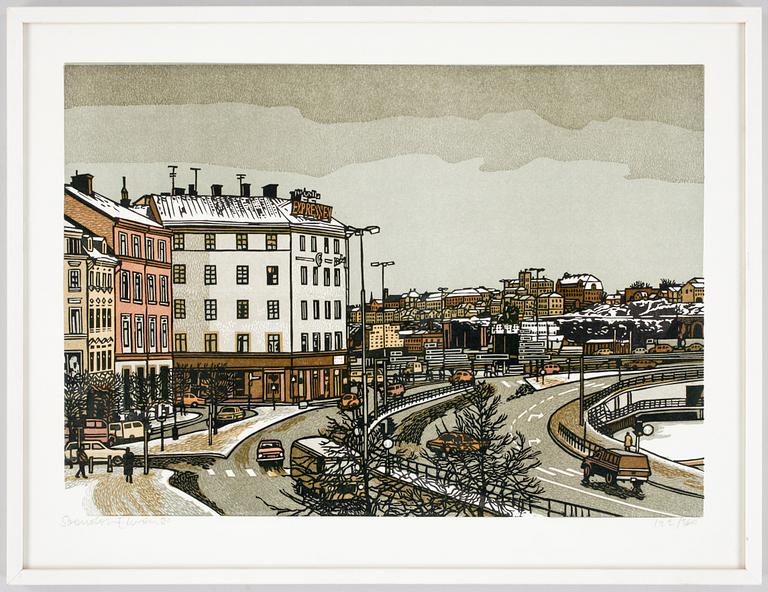 SVENOLOV EHRÉN, färglitografier, 2 st, sign o dat -80. numr 302/360 resp 122/360.