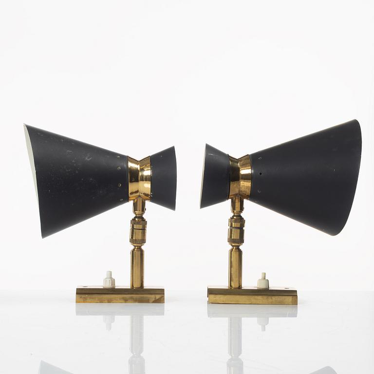 A pair of wall lamps, 1940s/50s.