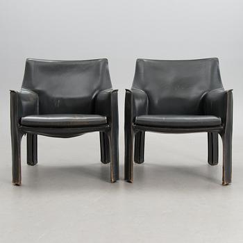 A pair late 20th century '414 Cab' chairs by Cassina, Italy.