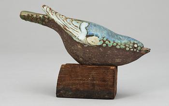 A Tyra Lundgren stoneware figure of a bird.