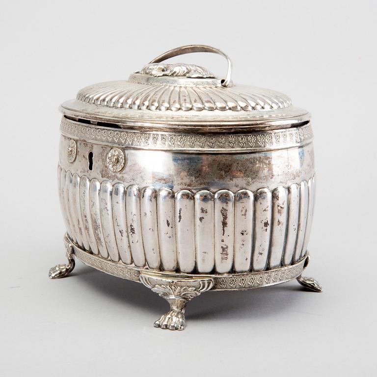 A Swedish 19th century silver sugerbowl mark of G Folcker Stockholm 1828 weight 732 gr.