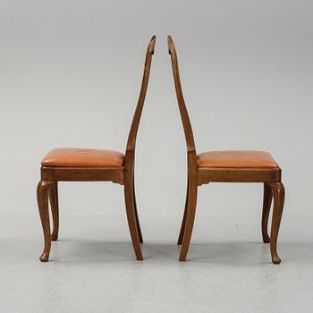 A set of six early 20th century  rococo-style chairs.