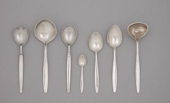 Tias Eckhoff, a set of 112 pcs of sterling silver and stainless steel 'Cypress' flatware, Georg Jensen, Copenhagen.