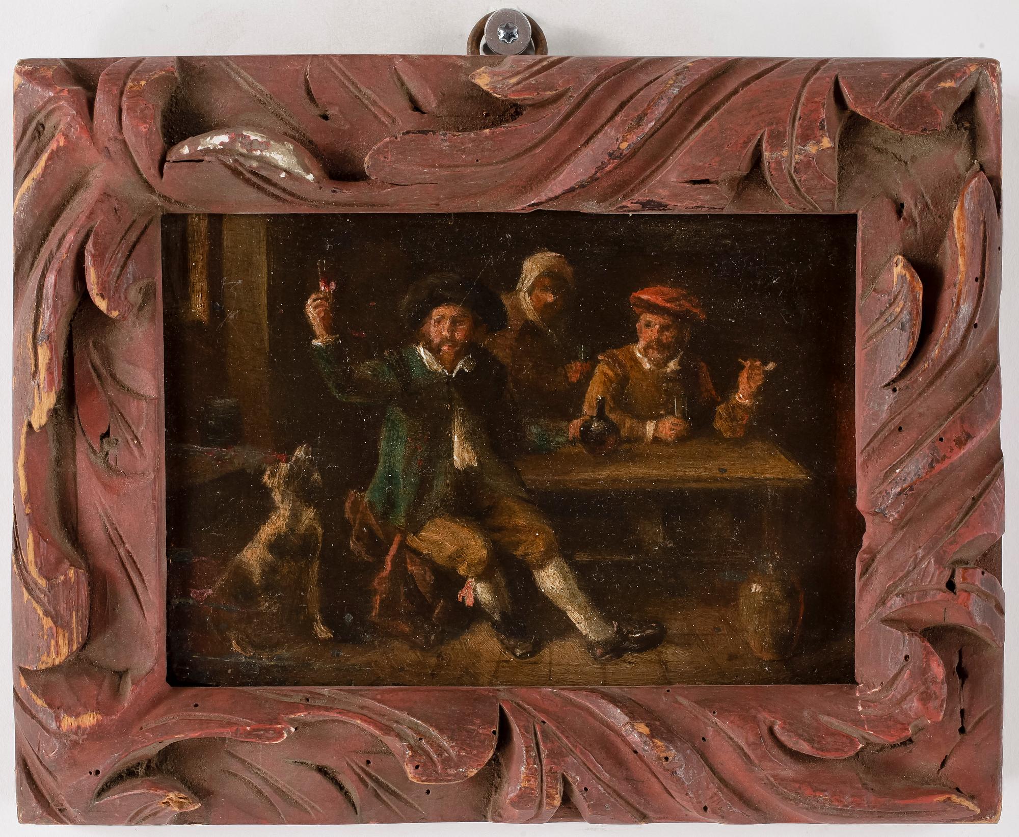 DAVID TENIERS D.Y, hans art. Olja på pannå, ett par.