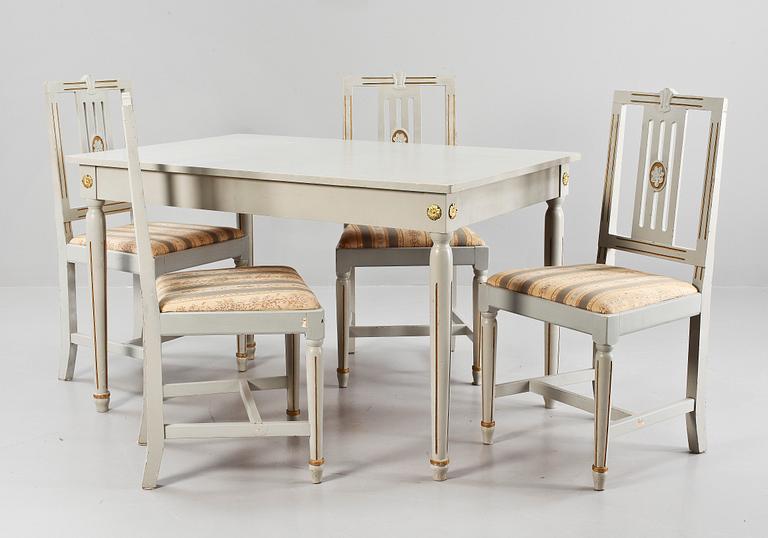 MATGRUPP, 5 delar, gustaviansk stil, 1900-tal.