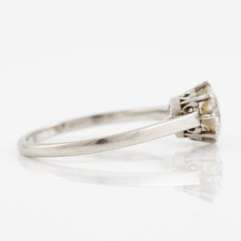 Ring, platinum with a brilliant-cut diamond, 1.05 ct according to the engraving.