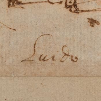 ITALIAN SCHOOL, first half 17th Century, attributed to Guido Reni (1585-1642), Brown ink, red chalk on paper.