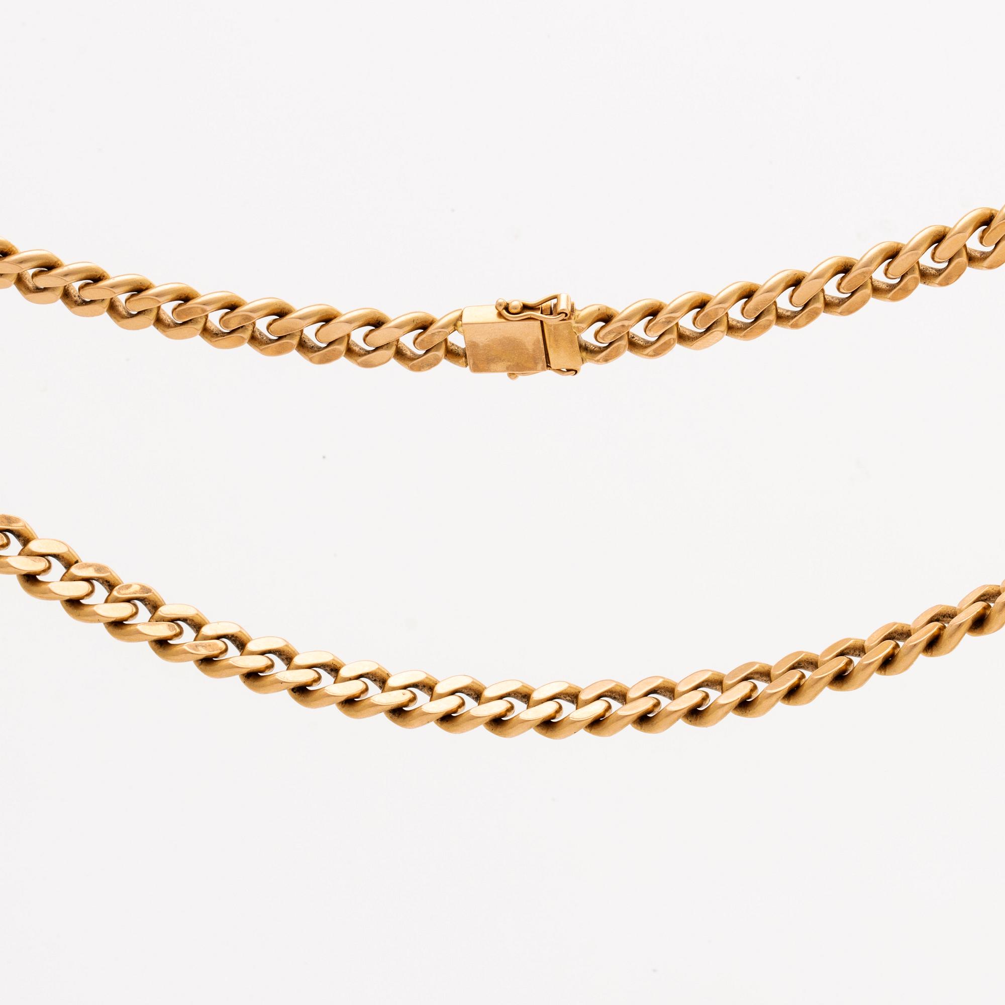 GOLD NECKLACE 18K gold, approx 57 x 0,8 cm, 120,2 g, Balestra italien.