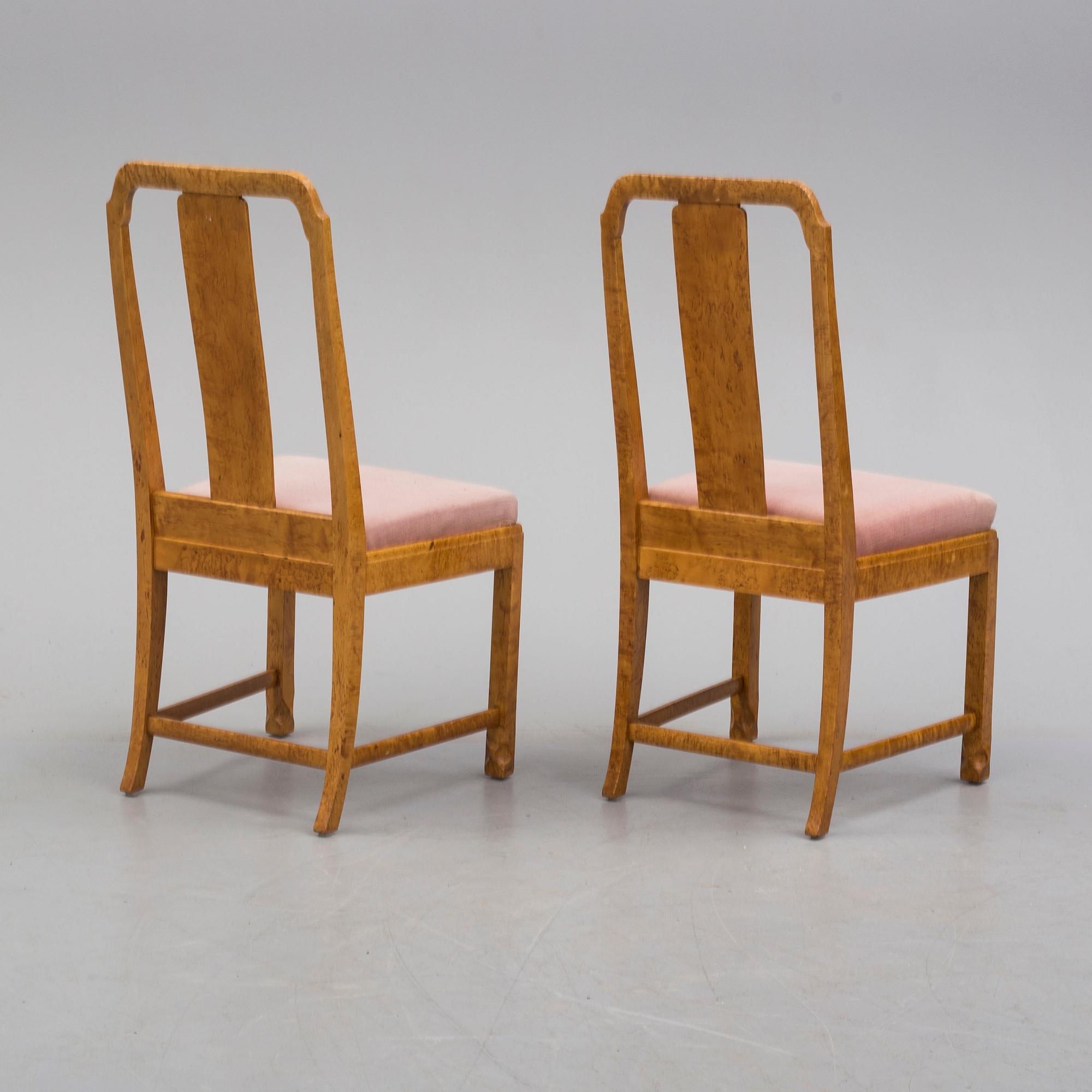 a pair of chairs from NK Nordiska Kompaniet Stockholm, 1930's.