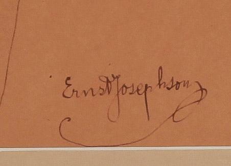 ERNST JOSEPHSON, Tuschteckning, signerad.