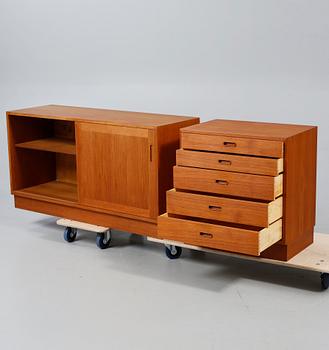 BYRÅ samt SIDEBOARD, Wirserum, Hultarp, 1950-/60-tal.