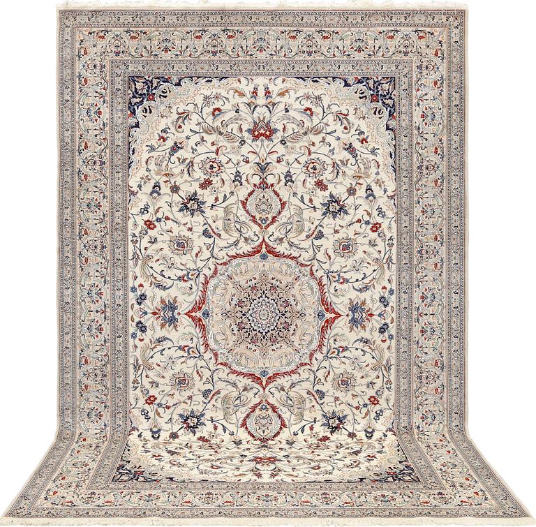 Matta, Nain, figural, Part Silk, S.K 6LAA, ca 304 x 205 cm.