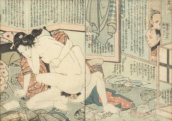 Utagawa Kunisada, two woodblock prints, Japan, 19th century.