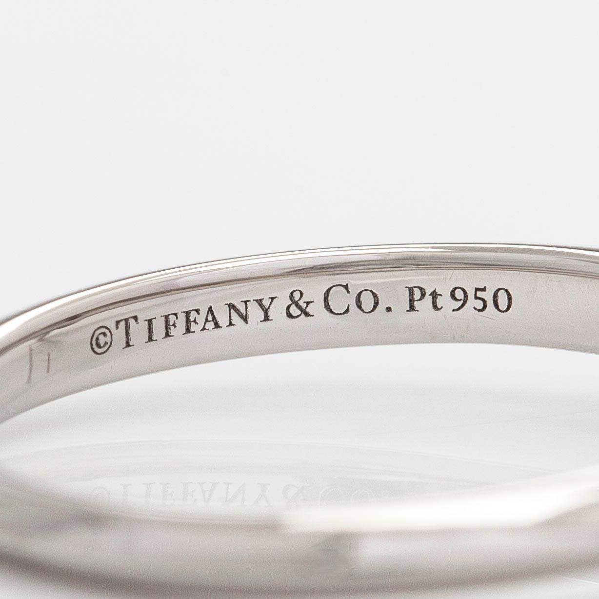 Tiffany & Co, a platinum ring with a brilliant-cut diamond 0.48 ct. With certificate.