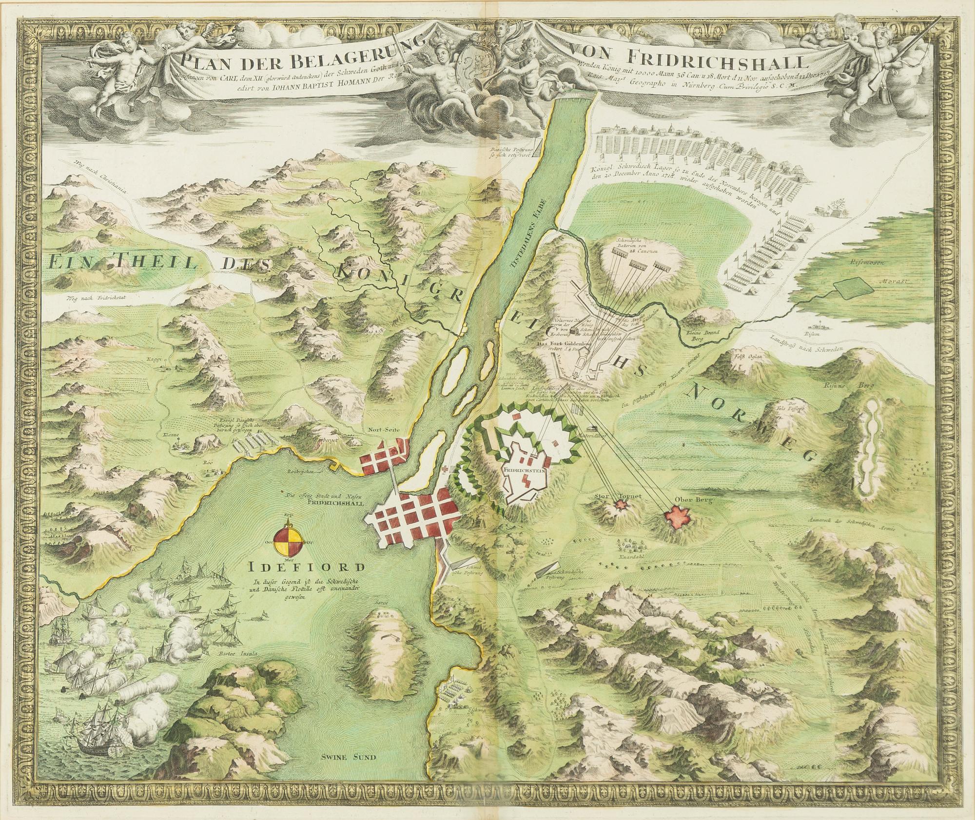 Johann Baptist Homann, "Plan der Belagerung von Fridrichshall".