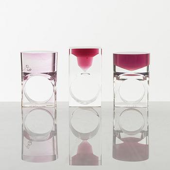 Siv Lagerström, three acrylic rings, 1970s.