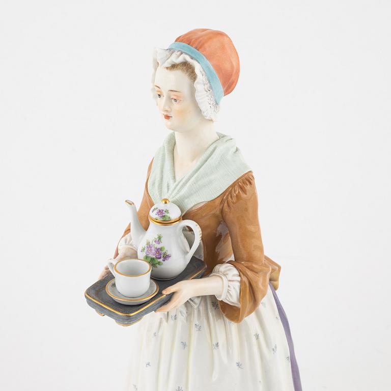 Jean-Etienne Liotard, efter, figurin, porslin, "chokladflickan", Meissen, omkring år 1900.