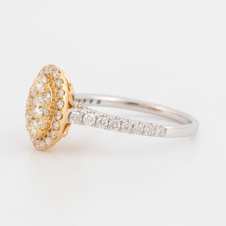 Oval shaped brilliant-cut diamond ring.