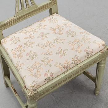 Four late 18th century Gustavian chairs.