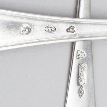 PARTI SILVER, 20 delar, 1800-1900-tal. Vikt ca465g exkl lutfiskbestick.