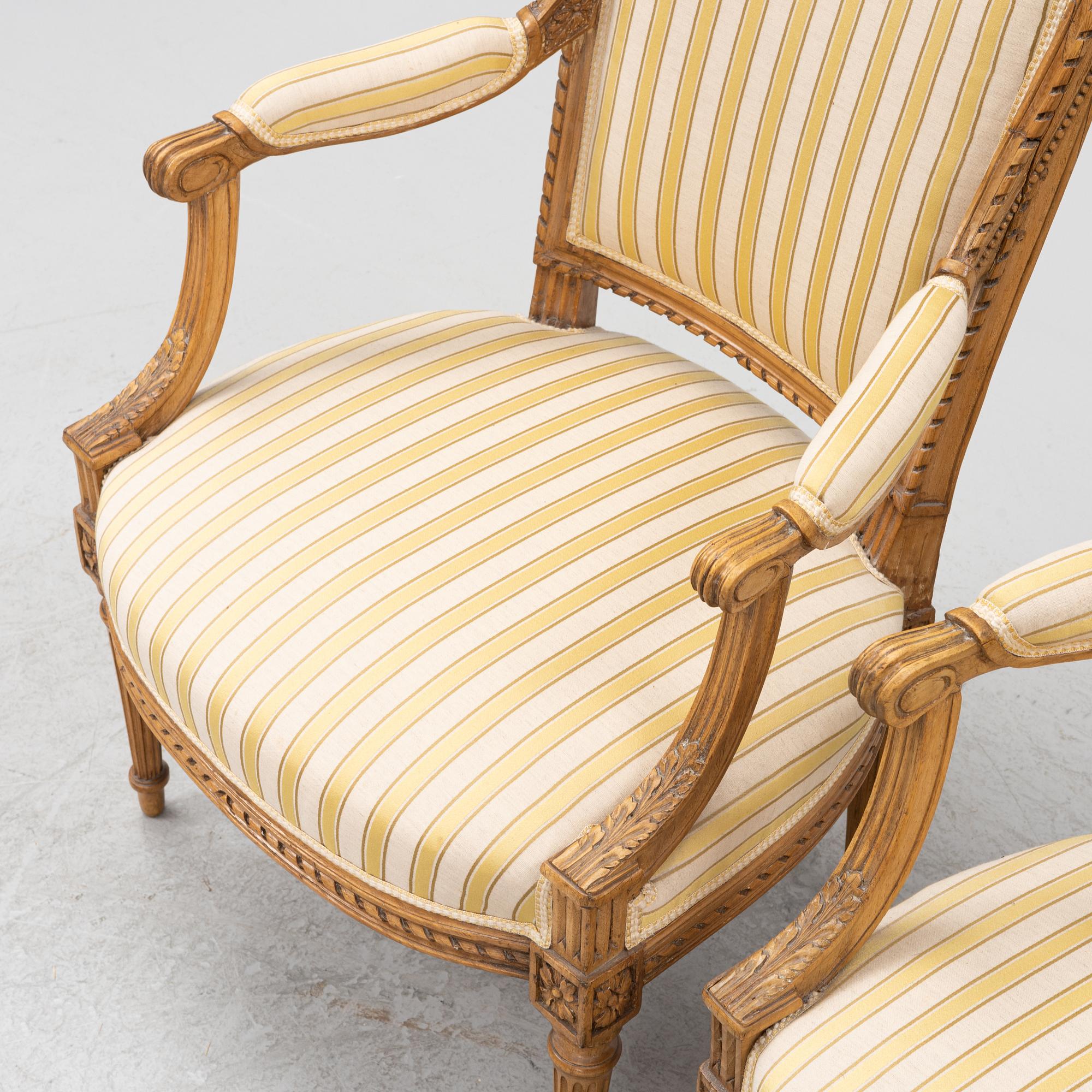 A pair of Louis XVI-style chairs, late 19th Century.