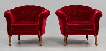 FÅTÖLJER, ett par, 1900-tal.