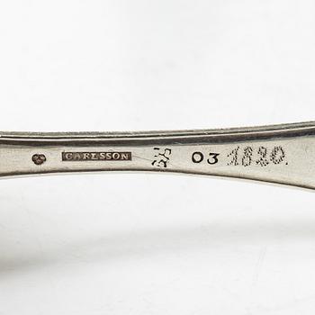 Matskedar, silver, 11 st, äldre modeller, 1789-1848.