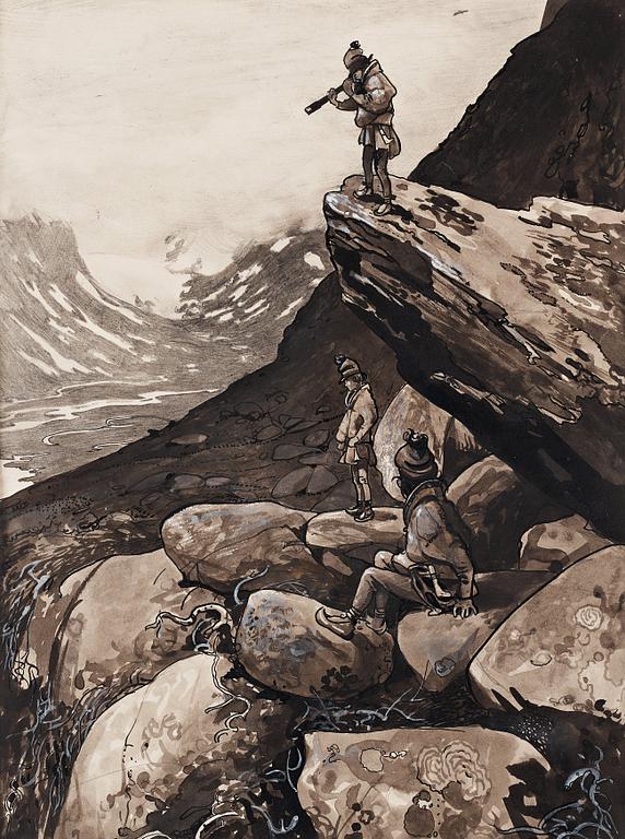 John Bauer, Samepojkar i höglänt terräng.