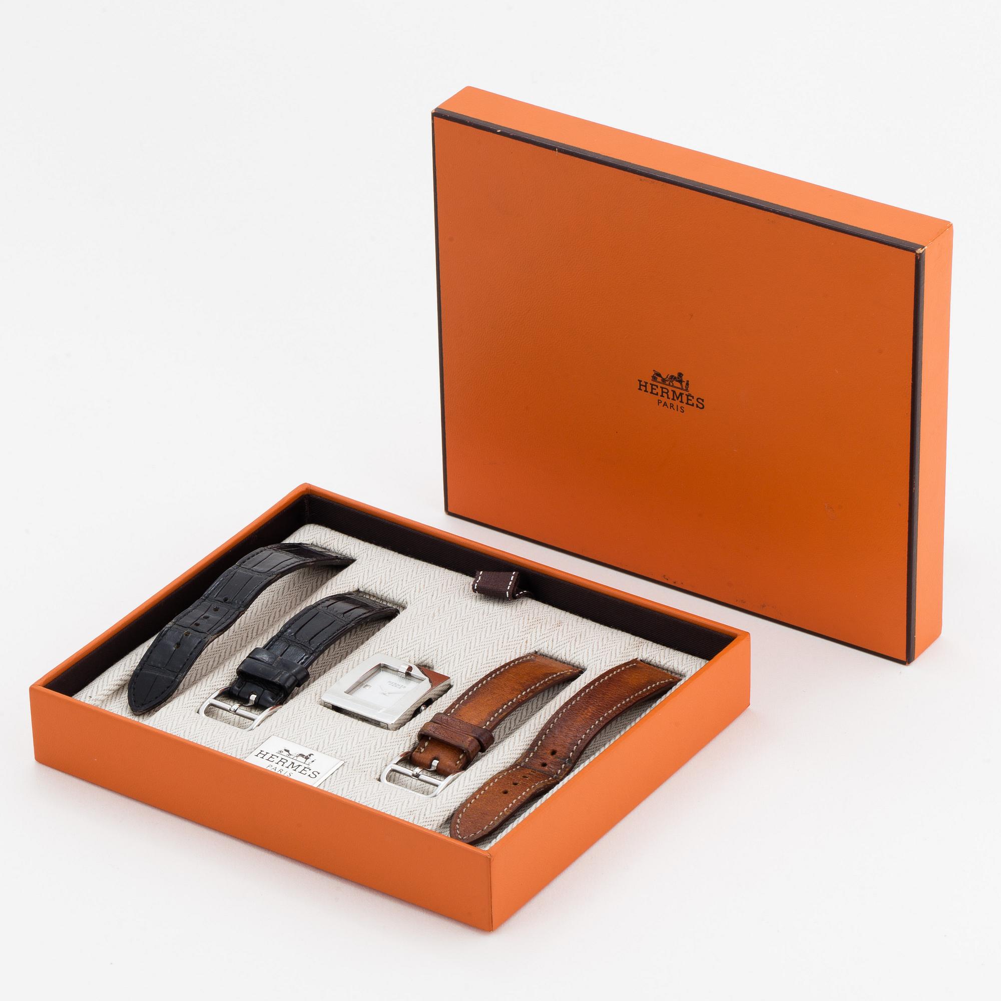 HERMÈS, Belt, wristwatch, 26 x 29 mm.
